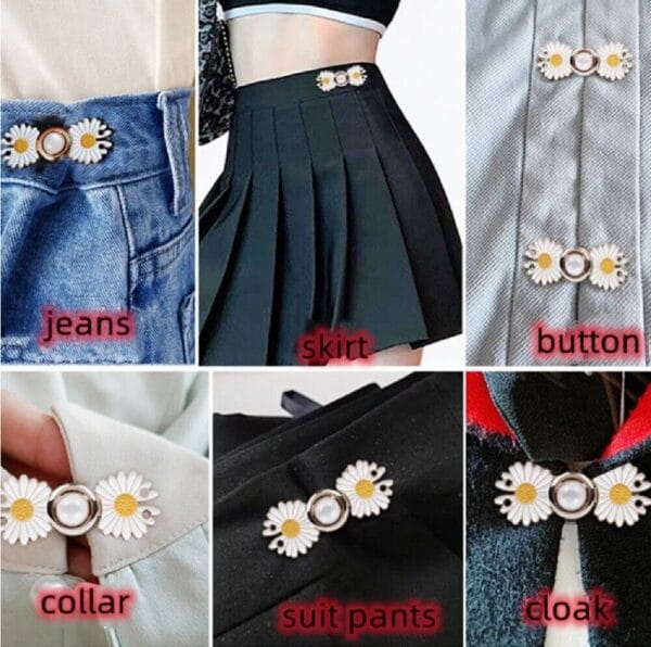 8 Pcs Adjustable Waist Buckle Set-Jeans Extender Waist Extender Button Pant Clip 8