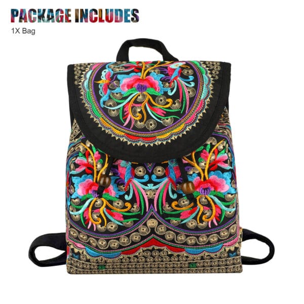 Adjustable Shoulder Backpack Women Rucksack Travel Bag Handbag Vintage Handmade 3