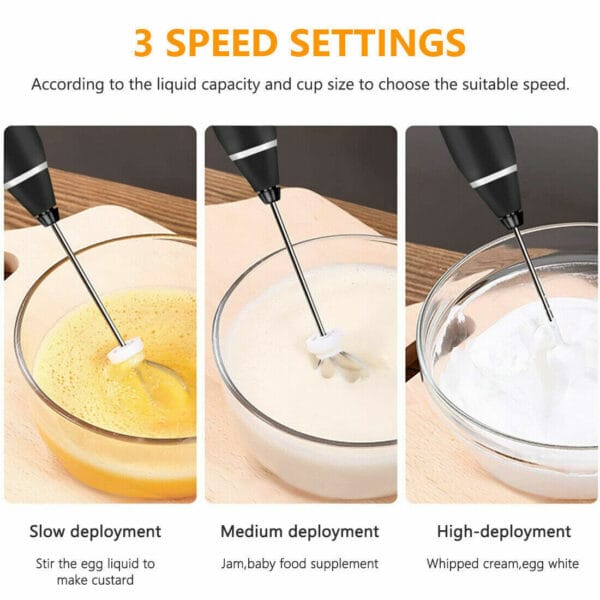 Electric Milk Frother Handheld Drink Foamer Coffee Mixer Egg Beater Double Whisk 5