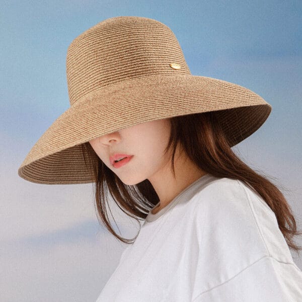 OH!SUNNY Women Panama Straw Hat Hepburn Style Wide Brim Sun Caps UPF 50+ Fedora 10