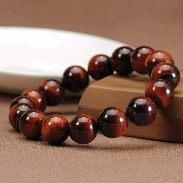 Tiger Eye Bracelet for Men Women Handmade Natural Stone Tiger Eye Beads Bracelet 30