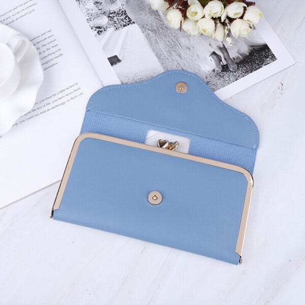 Women's Clutch PU Leather Wallet Long Card Holder Trifold Purse Slim Handbag US 18