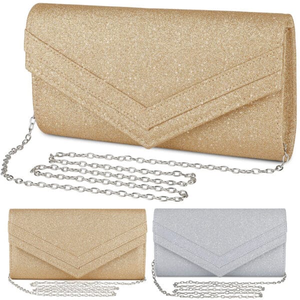Women Sparkling Evening Envelope Clutch Bag Cocktail Party Wedding Banquet Purse 15