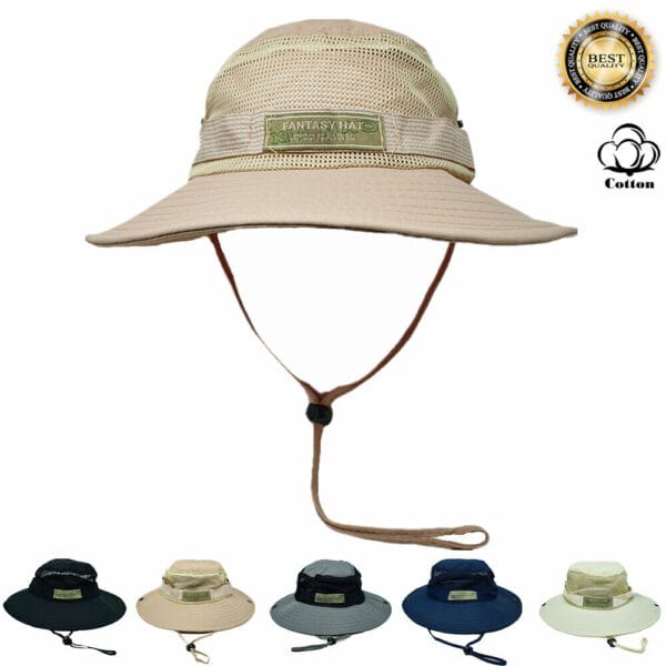 Mens Womens Summer Bucket Boonie Hat Wide Brim Mesh Top Cotton Sport Fishing Cap 17