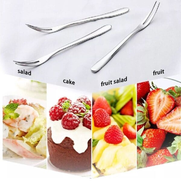Stainless Steel Mini Fruit Forks Appetizer 10
