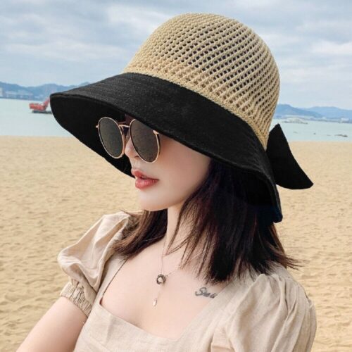 s-l1600-9-2.jpg Sun Beach Straw Hats Wide Brim Packable Summer Cap