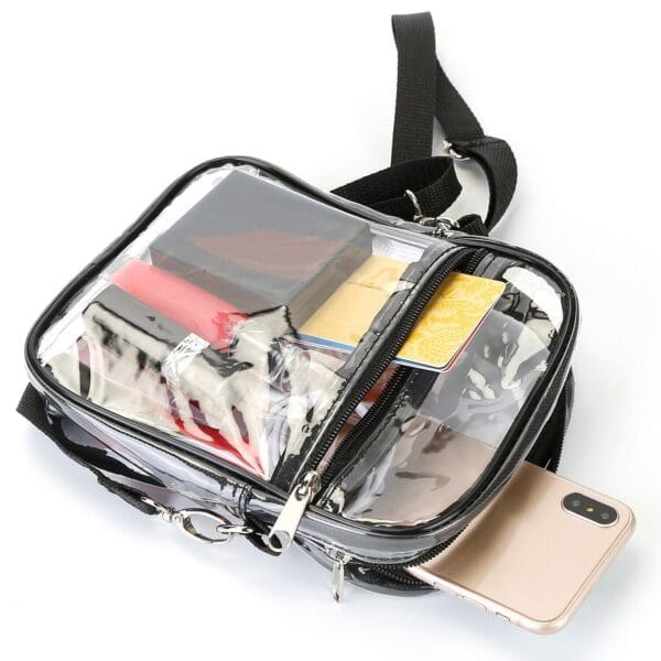 Clear Tote Bag PVC Stadium Approved Shoulder Handbag Purse Crossbody w/ Zipper 11