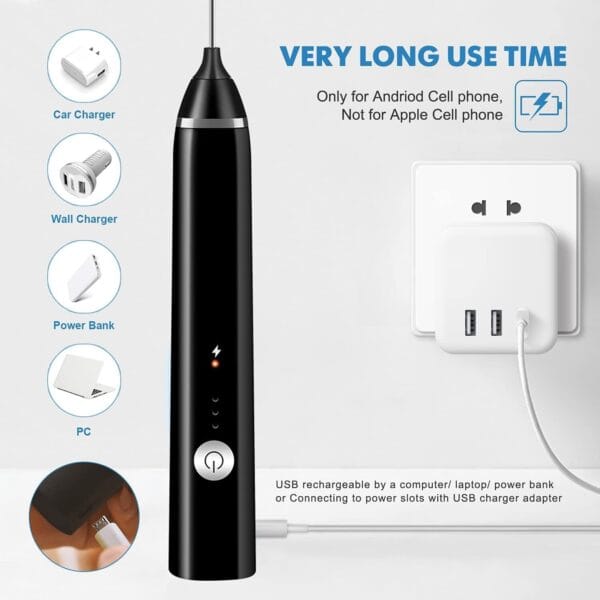 Electric Milk Frother Handheld Drink Foamer Coffee Mixer Egg Beater Double Whisk 3