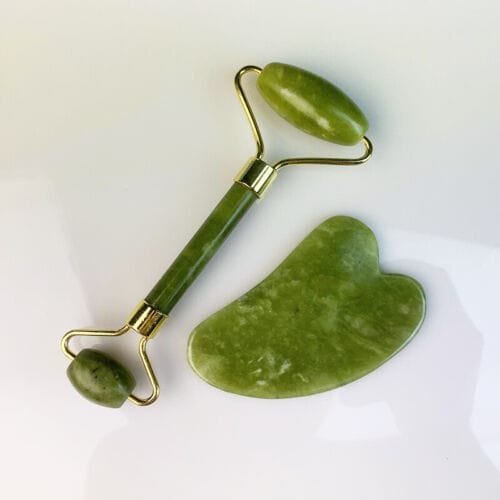 Jade Gua Sha Board Beauty Facial Roller Set Natural Face Neck Massager Tool 16