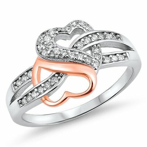 s-l500-32.jpg Women's 925 Sterling Silver Rose Gold Plated Heart Infinity Knot CZ Promise Ring