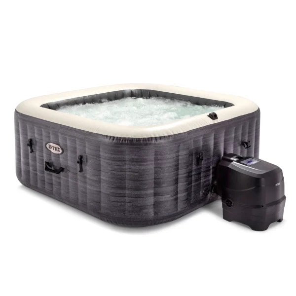 Intex PureSpa Plus Greystone Inflatable Hot Tub Square Jet Spa, 83 x 28" 1