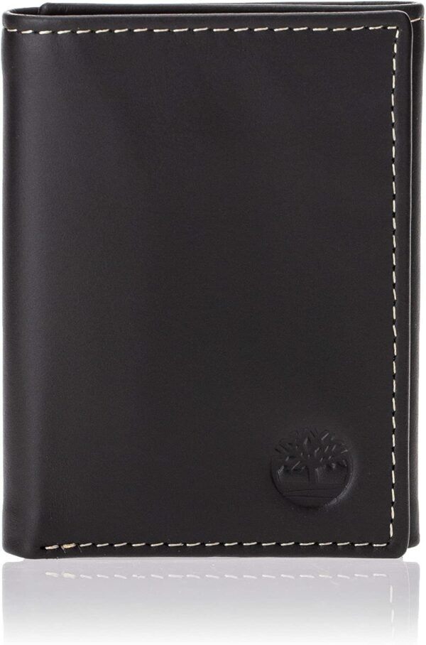 Timberland Men's Hunter Trifold Leather Wallet Black 1
