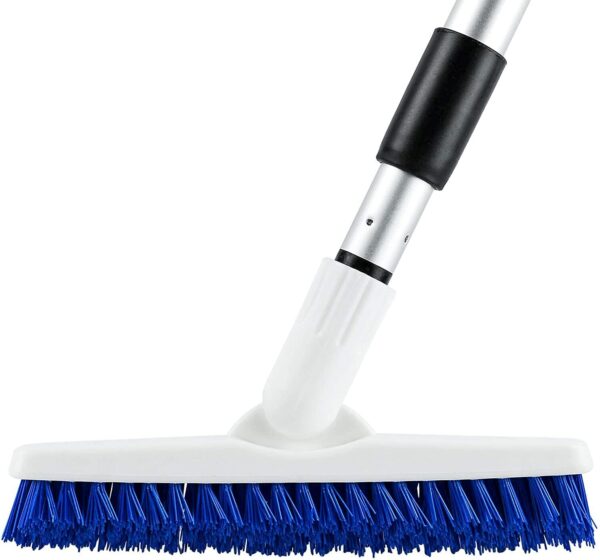 Elitra Swivel Grout Scrubber Tough Bristles Narrow & Wide Tile Surfaces - Silver 1