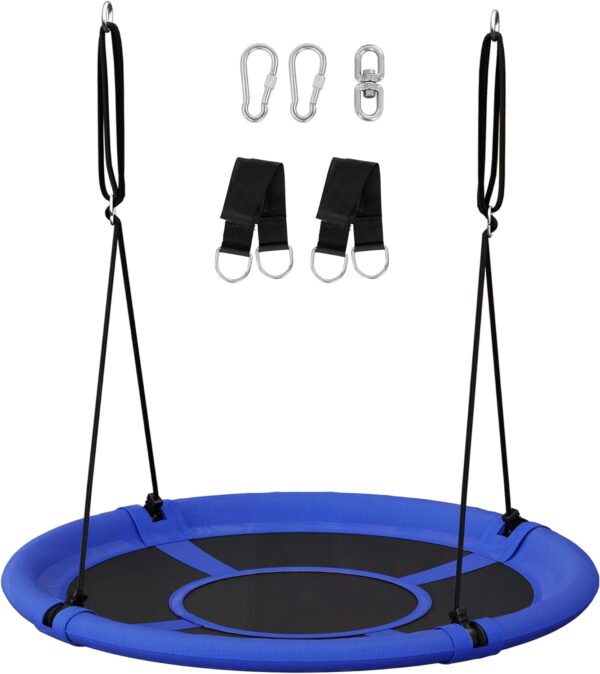 SONGMICS Saucer Tree Swing, 40 Inch, 700 lb Load, Includes Hanging Kit, Blue and Black UGSW001Q01 1