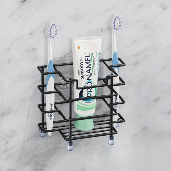 1-289.jpg Wall Mount Toothbrush Holder for Shower, Stainless Steel Tooth Brush Stand,Black
