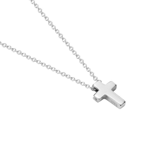 925 Sterling Silver Solid Plain Womens Girls Small Cross Pendant Necklace 3