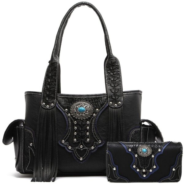 Western Cowgirl Concealed Carry Purse Fringe Handbags Women Shoulder Bag Wallet 4