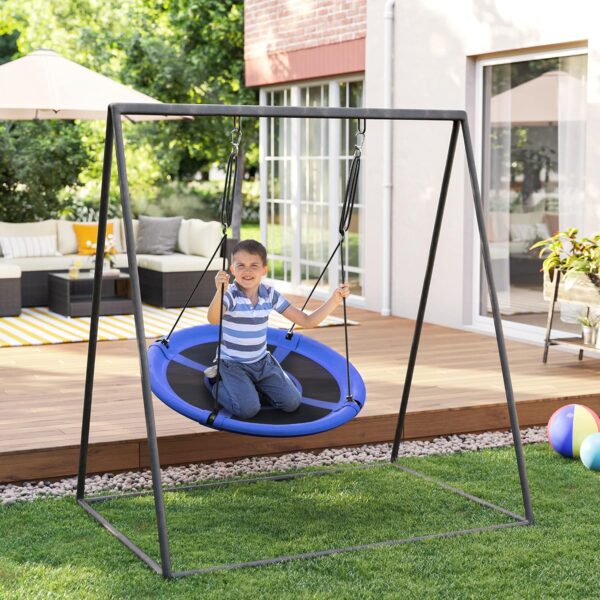 SONGMICS Saucer Tree Swing, 40 Inch, 700 lb Load, Includes Hanging Kit, Blue and Black UGSW001Q01 3