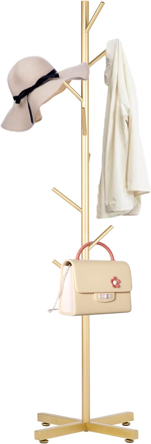 Snaikor Coat Rack, Modern Metal Coat Rack Freestanding, Coat Tree 67’’ with 8 Hooks for Hanging Clothes, Bags, Hats, Accessories 3