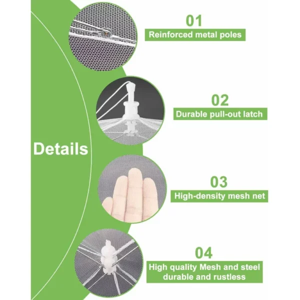 6pcs Large Pop-Up Mesh Screen Food Cover Tent Umbrella Reusable and Collapsible Outdoor Picnic Food Covers Mesh Food Cover Net 4