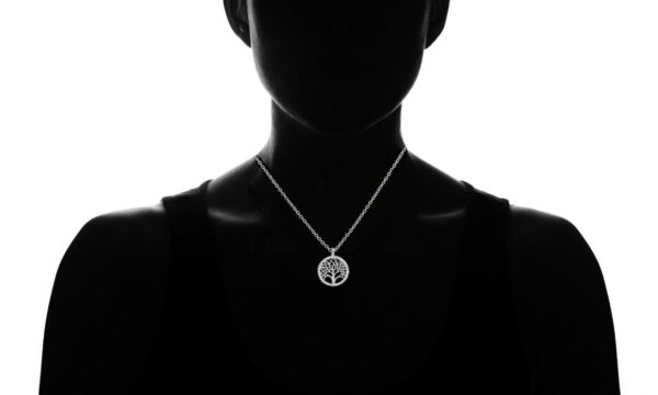 925 Solid Sterling Silver Tree Of Life Necklace 18" For Women 3
