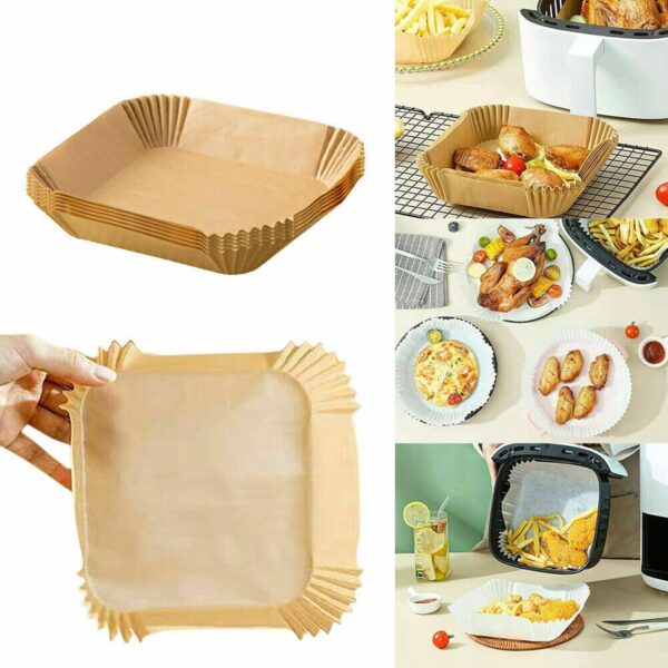 Picture 14 of 14 Hover to zoom Have one to sell? Sell now Air Fryer Liners 50/100/150 pcs Disposable Paper Liner for Roasting Microwave 3