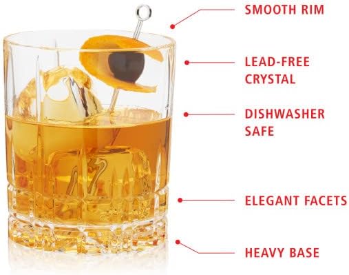 Spiegelau Perfect Serve Double Old Fashioned Glasses Set of 4 - Lowball Cocktail Glasses European-Made Crystal, Dishwasher Safe, Professional Quality Cocktail Glass Gift Set - 13 oz 3