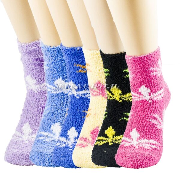 222 Lot 3-12 Pair Women Cozy Fuzzy Winter Soft Warm Non Skip Slipper Crew Socks 9-11