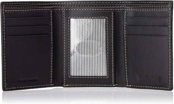 Timberland Men's Hunter Trifold Leather Wallet Black 4