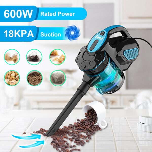INSE I5 18Kpa 600W Corded Handheld Stick Carpet Floor Pet Hair Vacuum Cleaner 4