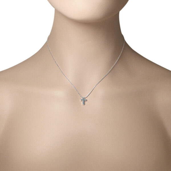 925 Sterling Silver Solid Plain Womens Girls Small Cross Pendant Necklace 4