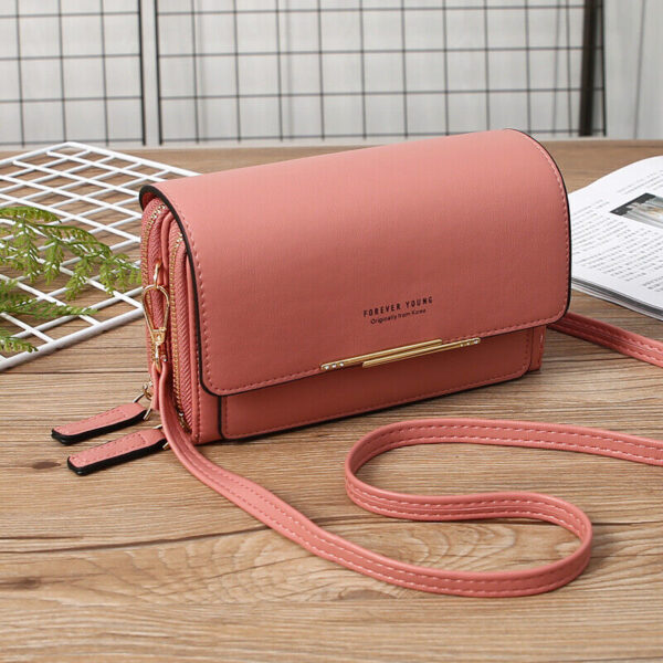 Large Capacity Shoulder Crossbody Bag Cell Phone Bags Double Zipper Wallet Purse 14