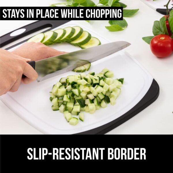 Gorilla Grip Durable Kitchen Cutting Board Set of 3 and Flexible Cutting Boards Set of 4, Dishwasher Safe Chopping Boards in Black Color, Durable Food Chopping Boards in Multicolor, 2 Item Bundle 4