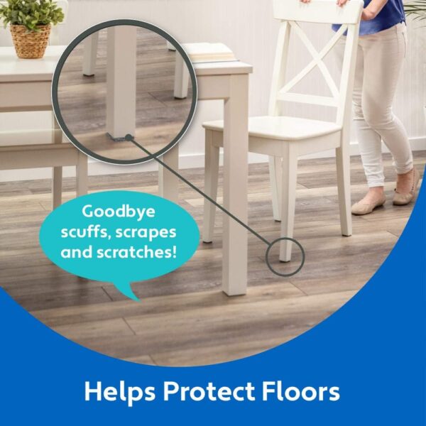 MIGHTY MONKEY Felt Furniture Gripper Pads, Easy Glide Floor Protectors, Pad Prevents Scratches on Wood Floors, Adhesive Strips Secure to Chair Leg, Heavy Duty, Protects Hardwood, 50 Pack, Brown 4