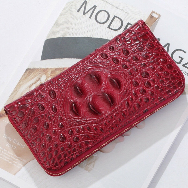 3 Men Women Leather Wallet Crocodile Pattern Card Holder Purse Clutch Handbag Gift