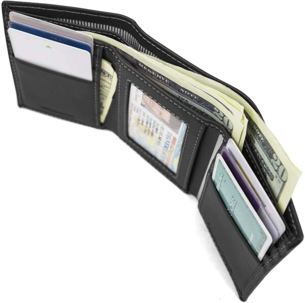 Timberland Men's Hunter Trifold Leather Wallet Black 5
