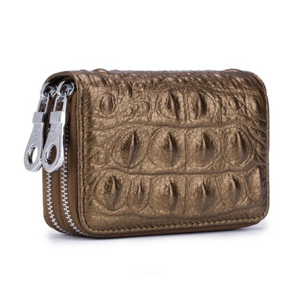 Double Zipper RFID Card Holder Leather Wallet Small Coin Purse for Women US FAST 4