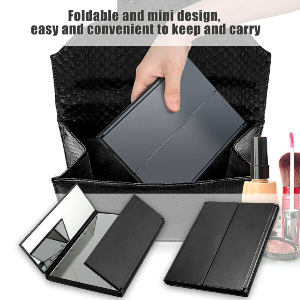 Makeup Mirror Tri-sided Foldable Cosmetic Square Beauty Vanity with 8 LED Lights 5