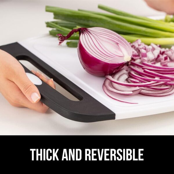 Gorilla Grip Durable Kitchen Cutting Board Set of 3 and Flexible Cutting Boards Set of 4, Dishwasher Safe Chopping Boards in Black Color, Durable Food Chopping Boards in Multicolor, 2 Item Bundle 6