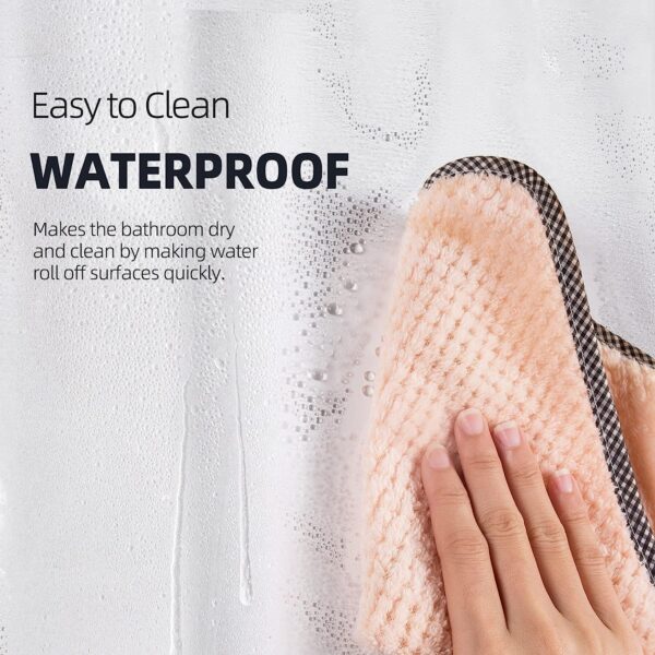 Titanker Clear Shower Curtain Liner, Plastic Shower Liner PEVA 72 x 72 Lightweight Waterproof Shower Curtains for Bathroom with Magnets and Rustproof Grommets 5