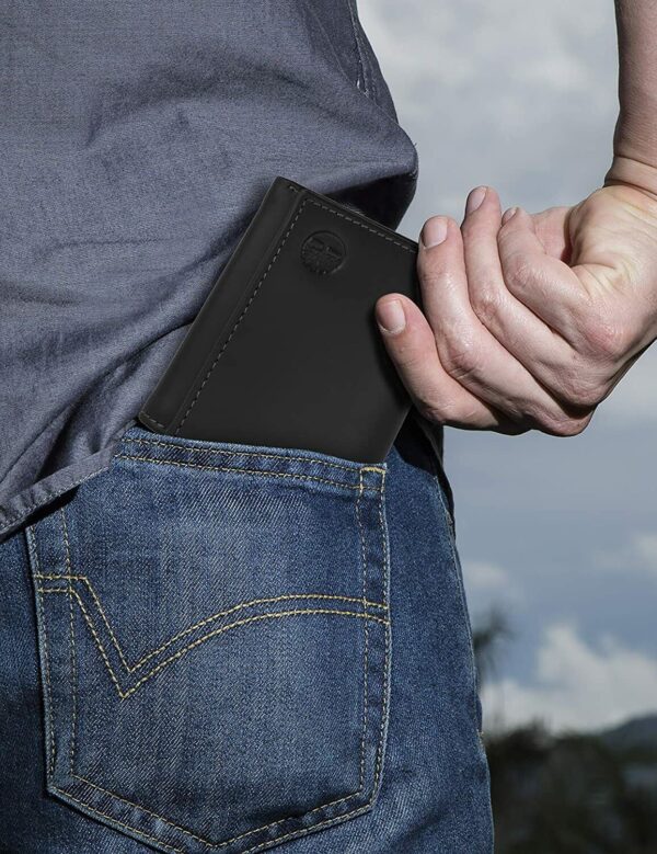 Timberland Men's Hunter Trifold Leather Wallet Black 6