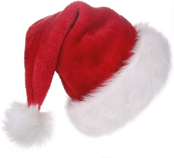BALORAY Santa Hat for Adults Big Santa Hat Comfort Double Liner Plush Red Velvet 1
