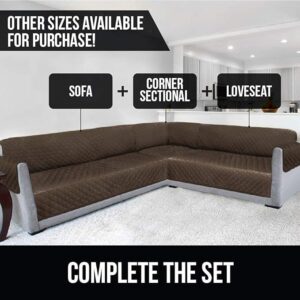 Sofa Shield Sofa Protectors Set of 2, Both Chocolate/Beige Color, One Sofa for Seat Width up to 70", and One Sofa for Seat Width up to 62", Reversible, 2 Item Bundle