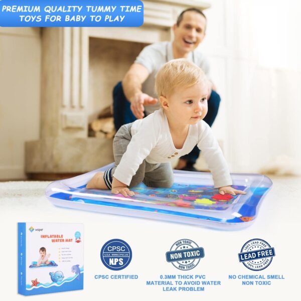 Tummy Time Water Mat Inflatable Baby Water Play mat for 3 6 9 Months Newborn Girl & Boy Early Activity Center 5