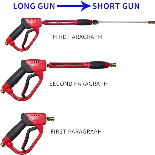 Hourleey Pressure Washer Gun, Red High Power Washer Gun with Replacement Wand Extension, 5 Nozzle Tips, M22 Fittings, 40 Inch, 5000 PSI 3