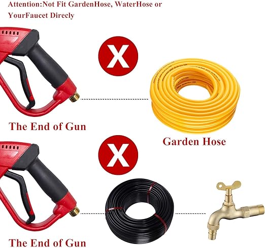 Hourleey Pressure Washer Gun, Red High Power Washer Gun with Replacement Wand Extension, 5 Nozzle Tips, M22 Fittings, 40 Inch, 5000 PSI 4