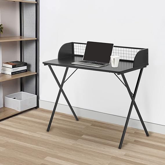 71Ti4f9130L._AC_SX569_ PayLessHere Computer Writing Desk 39 inch Sturdy Home Office Table with A Baffle to Keep Items from Slipping,Home Office Desk Workstation with Waterproof and Scratch Resistant Desktop (Black)