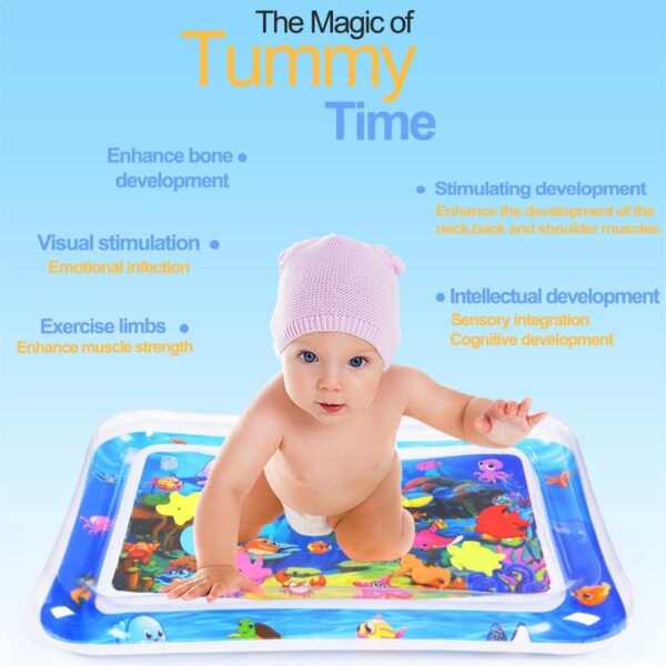 Tummy Time Water Mat Inflatable Baby Water Play mat for 3 6 9 Months Newborn Girl & Boy Early Activity Center 4