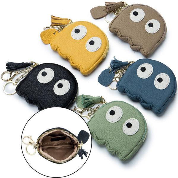 8-25.jpg Cute Cartoon Genuine Leather Mini Coin Purse Keychain Pouch Card Holder Womens