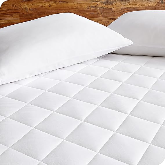 Bare Home Quilted Fitted Mattress Pad (Full Extra Long) - Cooling Mattress Topper - Easily Washable - Elastic Fitted Mattress Cover - Stretch-to-Fit up to 15 Inches Deep (Full XL) 4